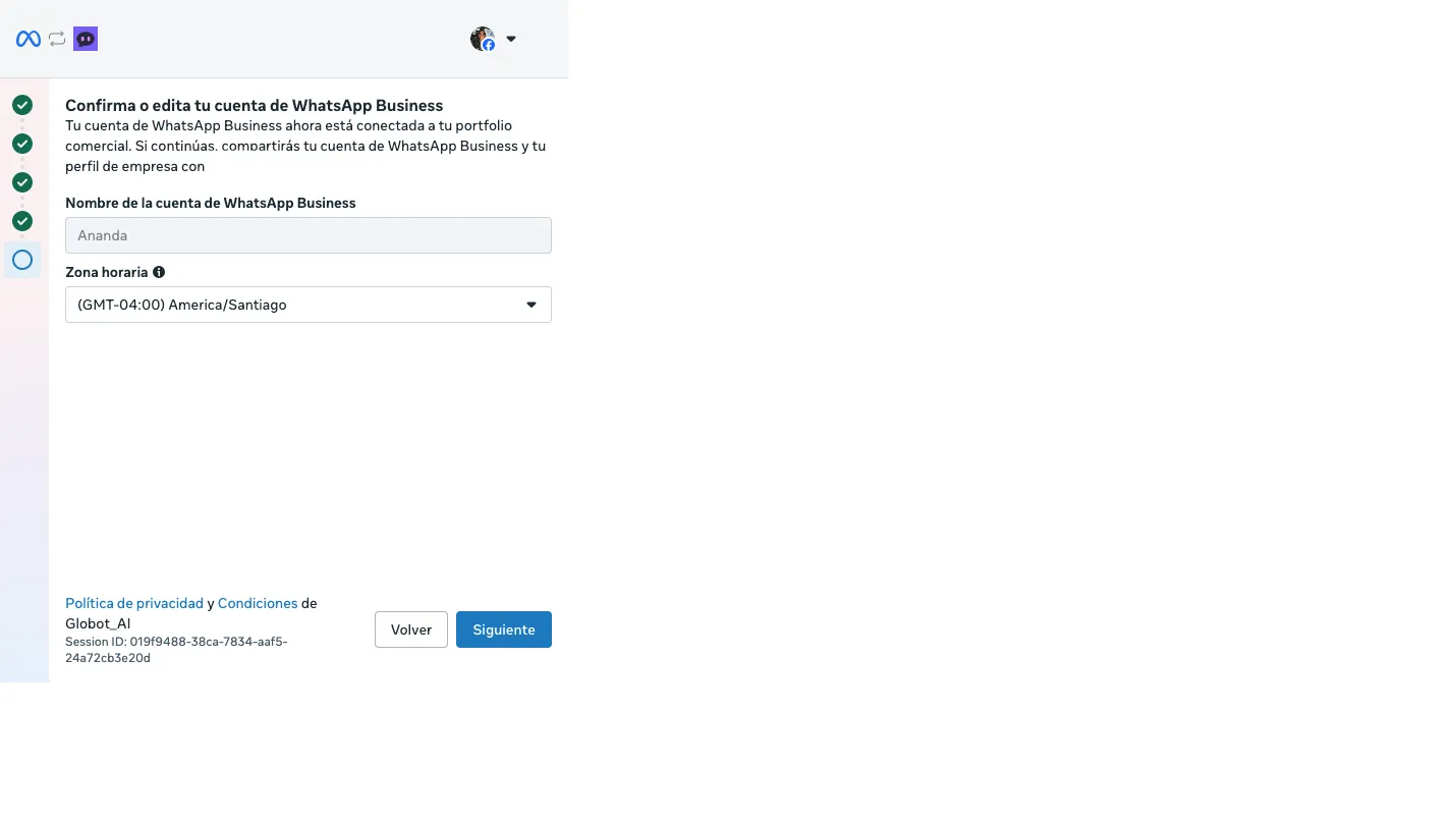 Confirma o edita tu cuenta de WhatsApp Business